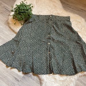 Vintage Green Floral Mini Skirt From Jacob